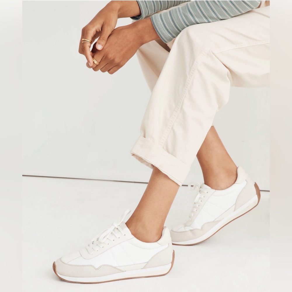 Madewell League Sneakers in‎ Washed Nubuck Women’s Size 11 Cloud Linen Multi